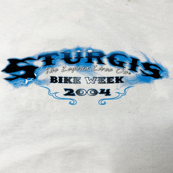 Vintage Sturgis Bike Week 2004 Black Hills Rally Graphic {Hanes} T-Shirt Mens XL - Picture 4 of 11